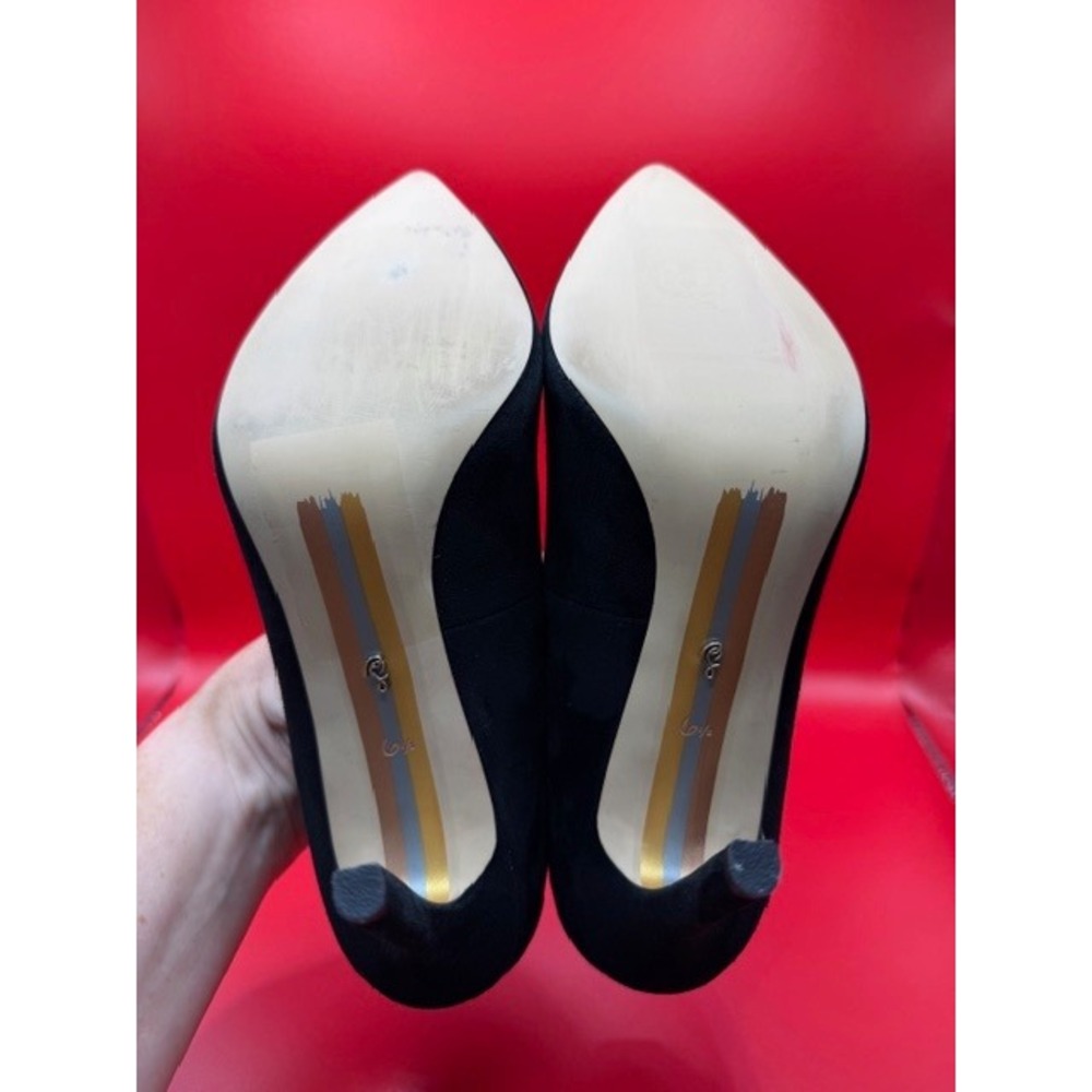 NWOB Sam Edelman Black Suede Hazel Pointed Toe Stiletto Pumps • Sz 6.5 - Picture 4 of 9